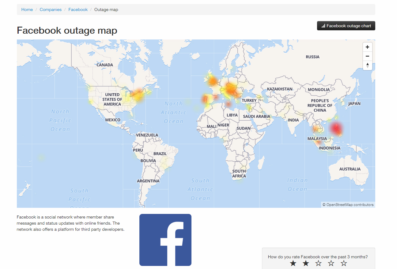 facebook down map