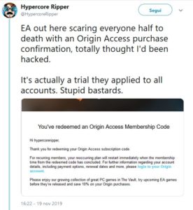 EA riscatto Messaggio III