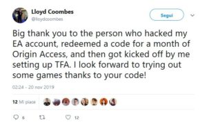 EA riscatto Messaggio V