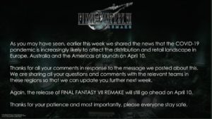 Immagine twitter Final Fantasy 7 R distribuz