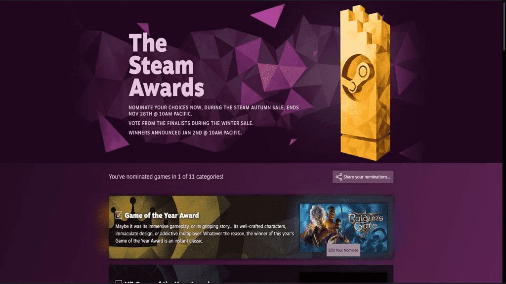 steam awards